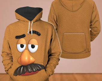 Herr Potatishuvud Cosplay 3D-huvtröja, Toy Story-kostymhuvtröja, Herr Potatis Cosplay-huvtröja, Disney Halloween-outfit, Halloween Cosplay-outfit