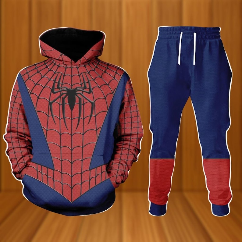 SpiderMan Costume Hoodie, Spiderman Cosplay Costume Jogger, Spider Man Movie Shirt, Spidey Costume, Superhero Cartoon, Gift For Him