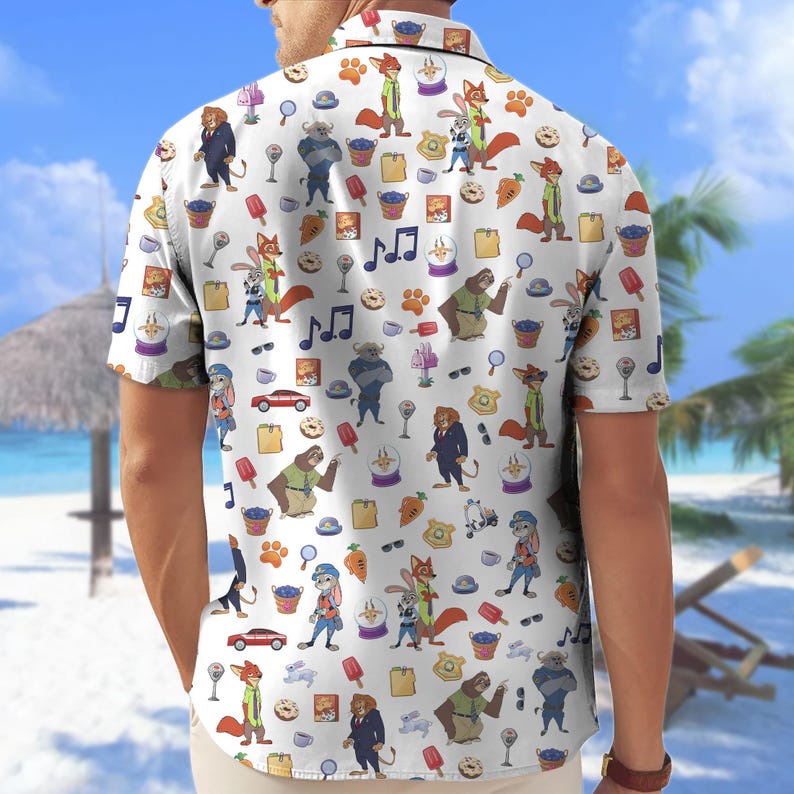 Disney Zootopia Hawaiian Shirt, Judy And Nick Shirt for Men Women, Disney Animal Characters Shirt, Zootopia Summer Gift For Fans
