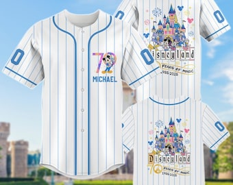 Koszulka Mickey 70 Years, Koszulka Disneyland 70th Anniversary, Koszulka baseballowa z niestandardowym imieniem, Pamiątkowa koszulka rodzinna