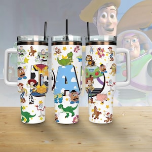 Vaso Stanley de 40 oz para papá de Toy Story 5, vaso de Buzz Lightyear y Woody Planet, vaso de dibujos animados de Disney, vaso de Toy World, regalo para papá
