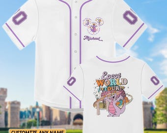 Aangepast EPCOT-shirt met verzinsel, 1982 World Tour Disney-honkbalshirt, gepersonaliseerd Disney-familieshirt, retro parkcadeau