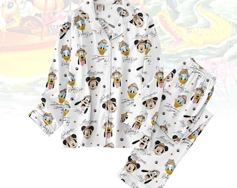 Disney Mickey and Friends Safari Pajamas Set, Disney Style Animal Sleepwear, Disney Signature Long Sleeve Pajama Set, Disney Gift
