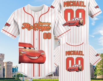 Lightning McQueen Baseball Jersey, Custom Cars Shirt, Disney Family Matching Outfit, Racing Theme Top, Pixar Trip Shirt