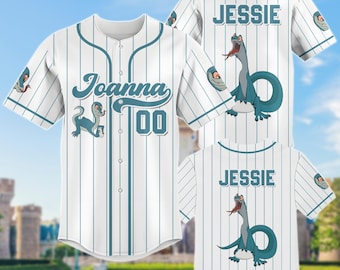 Koszulka baseballowa Joanny Disney, spersonalizowana koszulka złoczyńcy, koszulka z gadem Disneya, koszulka z postacią zwierzęcia Disneya, koszulka retro Disney