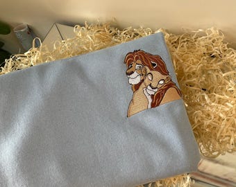 Das König der Löwen Paar Bestickte Sweatshirt, Simba und Nala Shirt, Disney Paar Pullover, Niedlicher Cartoon Hoodie, Geschenk für Sie und Ihn