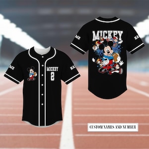 Disney American Football Mickey Baseball Jersey, Mickey Plays American Football Shirt, Disney Gifts for Football Lovers