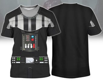 Darth Vader Costume T-Shirt, Star Wars Villain Cosplay Tee, Star Wars 3D Tshirt, Halloween Galaxy Outfit, Halloween Costume Cosplay Shi