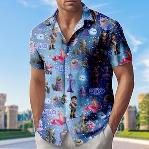 Camisa hawaiana de la película Elio, pantalones cortos Elio Galaxy Man, camisa de personaje de Disney Pixar, camisa de la película Elio de Disney, camisa de verano de Elio Pixar