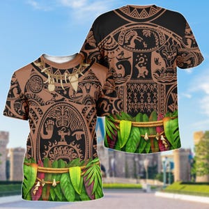 Maui Costume 3D T-Shirt, Moana Disney Hoodie, Polynesian Tattoo Sweatshirt, Maui Costume Cosplay Outfit, Disney Trip Shirt