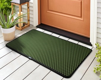 Green door mat in 3 sizes, Non Slip Door Rugs, Outside Washable Doormats, Outdoor mat, Front Door Decor