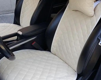 Ivory Alcantara Seat Covers, Universal Fit Car Seat Covers, Car Interior Kit, Custom Seat Covers, Heat Resistant and Nonslip  Seat Cover
