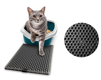 Two-layer mat for cat litter box (toilet) in 6 colours and 3 sizes, Non-slip, Washable, and Efficient Sand Collection Clean