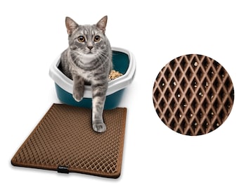 Waterproof litter collecting mat in 3 sizes, Double Layer Pet Litter Mat for Cats – Non-slip, Washable and Efficient Sand Collection