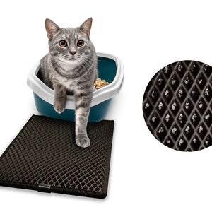Waterdichte dubbellaagse huisdierenmat in 6 kleuren, dubbellaagse kattenbakmat voor katten – antislip, wasbaar en efficiënte zandopvang
