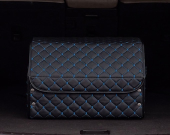 Personalized Black and Bllue Car Trunk Organizer & Magnetic Fixation System, Car Trunk Organizer in 5 sizes and 6 colour