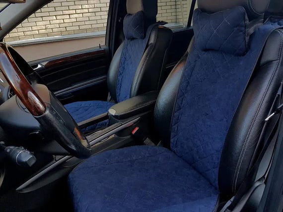 Dark Blue Custom Seat Covers, Universal Fit Car Seat Covers, Alcantara Seat Covers, Car Interior Kit,Heat Resistant & Nonslip  Seat Cover