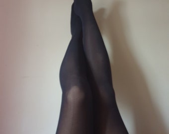 Collants noirs doux et malodorants portés, taille L