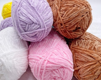 40 Gram Very Soft Velvet Yarn, Chenille Soft Yarn For Amigurumi And Crafting, Soft Crafting Thin Velvet Yarn