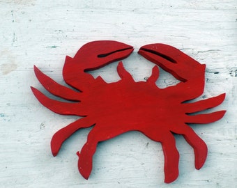 Large Red Crab, Chesapeake Bay Decor, Maryland Wall Art, Nautical Decor, Beach House Decor, Coastal Wall Art, Seafood Restaurant Decor