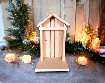Wooden Creche, Nativity Decor, Wood Stable, Rustic Christmas Decor, Country Christmas, Wood Manger