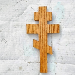 Greek Oak Cross, Russian Cross, Ukranian Cross,  Wooden Wall Cross, hanging Orthodox Cross