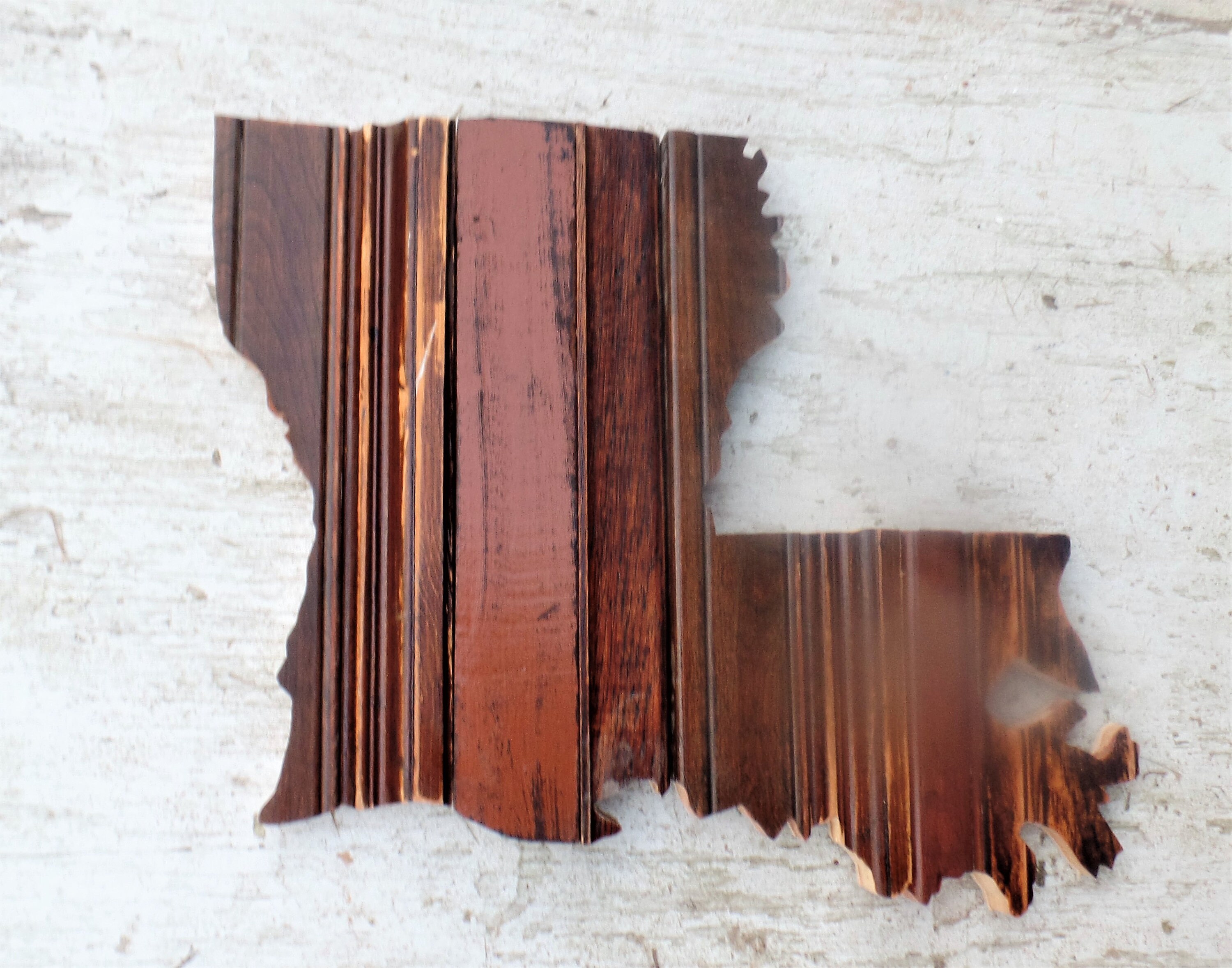 Louisiana Decor State Outline Reclaimed Wood Art Wall New Orleans Wooden