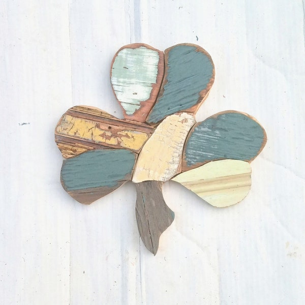 Wood Shamrock, Irish Decor, Reclaimed Wood Decor, Wood Wall Shamrock, Celtic Decor, Nursery Decor, Distressed Shamrock, Irish Wall art