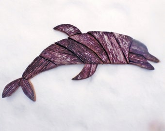 Wooden Dolphins Wall Art Driftwood Handmade FREE POST  Home Decor Fish 