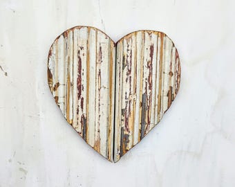 Cream  Heart, Nursery Decor, Reclaimed Wood Heart, love decor, Reclaimed Wood Decor, White Heart Farmhouse Decor
