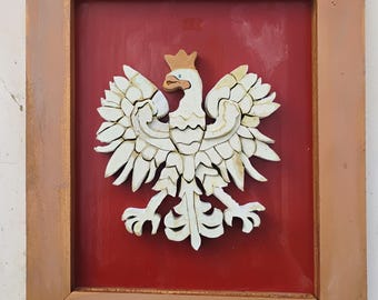 Polish Falcon, Reclaimed Wood Art, Polish Wall Art, Eastern Europe Decor, Coat of arms, Poland Wall Art