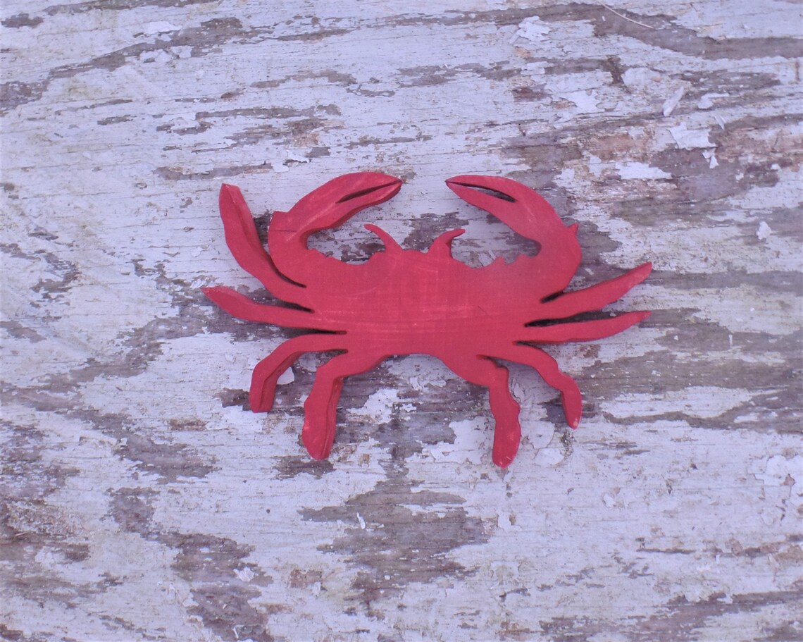 Cangrejo de madera arte de la pared costera arte de la casa | Etsy