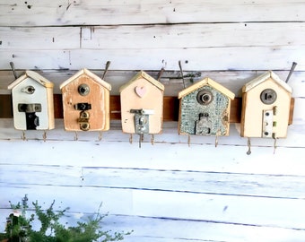 Row of Houses, Architectural Salvage, Farmhouse Decor, Rustic Wall Art, Bathroom Decor, Reclaimed Wood Art,  housewarming gift