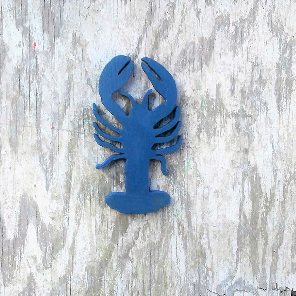 Blue Lobster, Nautical Decor, Beach House Wall Art, Restaurant Decor, Lobster Wall Art, Coastal Decor, Wood Lobster. New England Decor