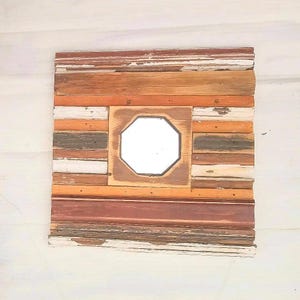 Reclaimed Wood Mirror, Rustic Mirror, Decorative Mirror, upcycled wood Mirror, cottagecore decor, cottage mirror, rustic decor