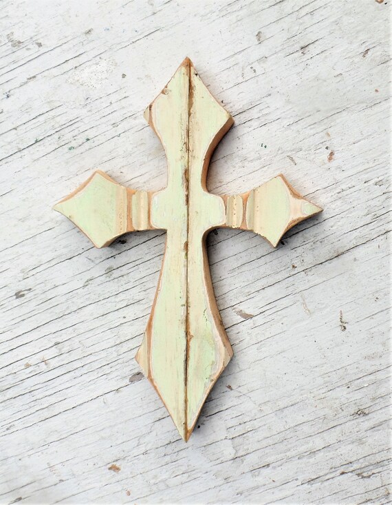 Wooden Wall Cross Reclaimed Wood Cross Distressed Cross Etsy