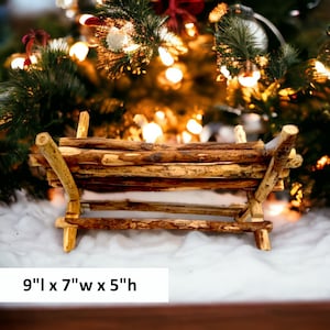 Rustic Stick Manger, Nativity Decor, Reclaimed Wood Manger, Christian Decor, Baby Jesus Manger, Wooden Creche, Christmas display