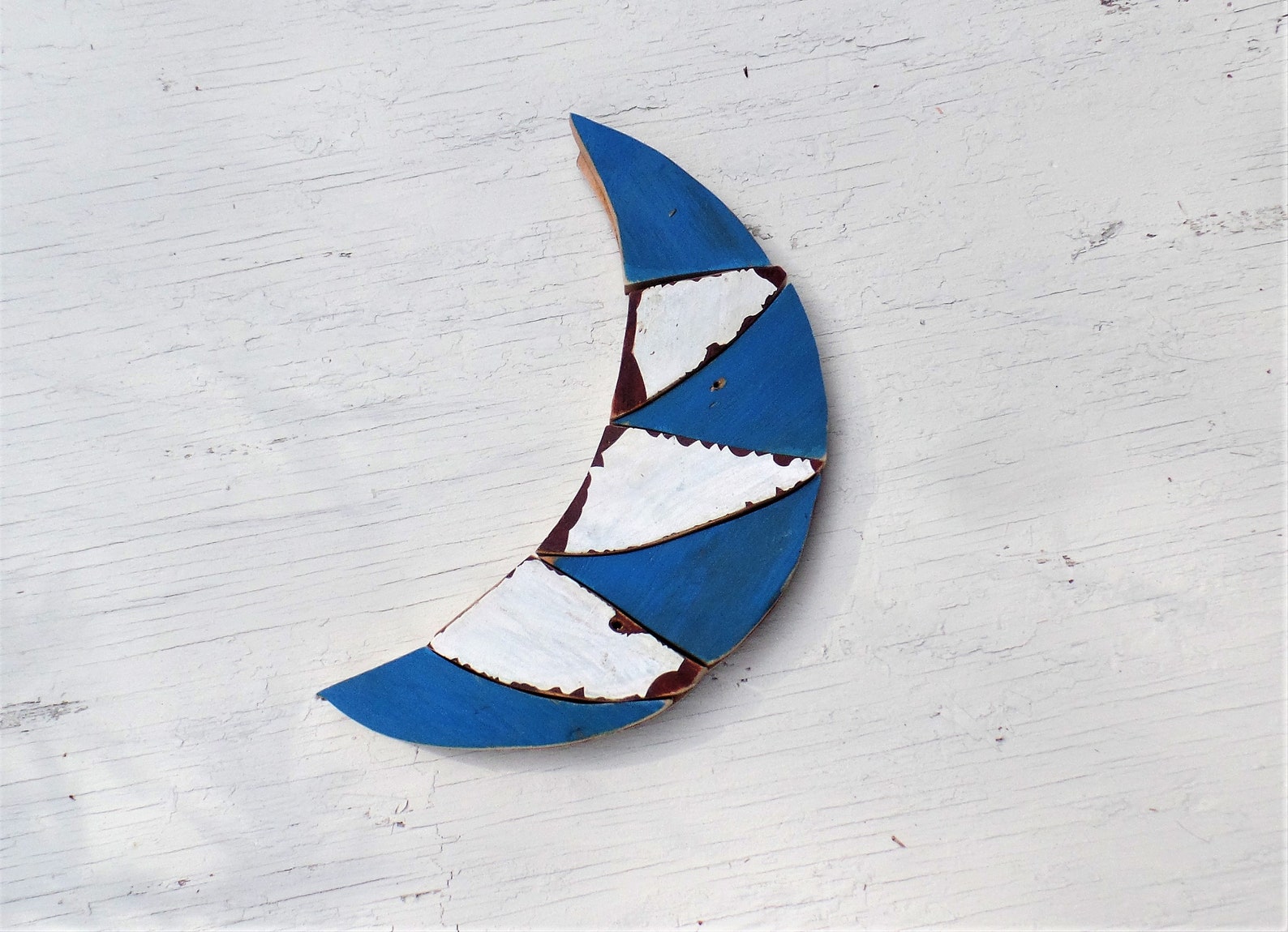 Blue Moon Wall Decor Reclaimed Wood Art Moon Nursery Decor Etsy