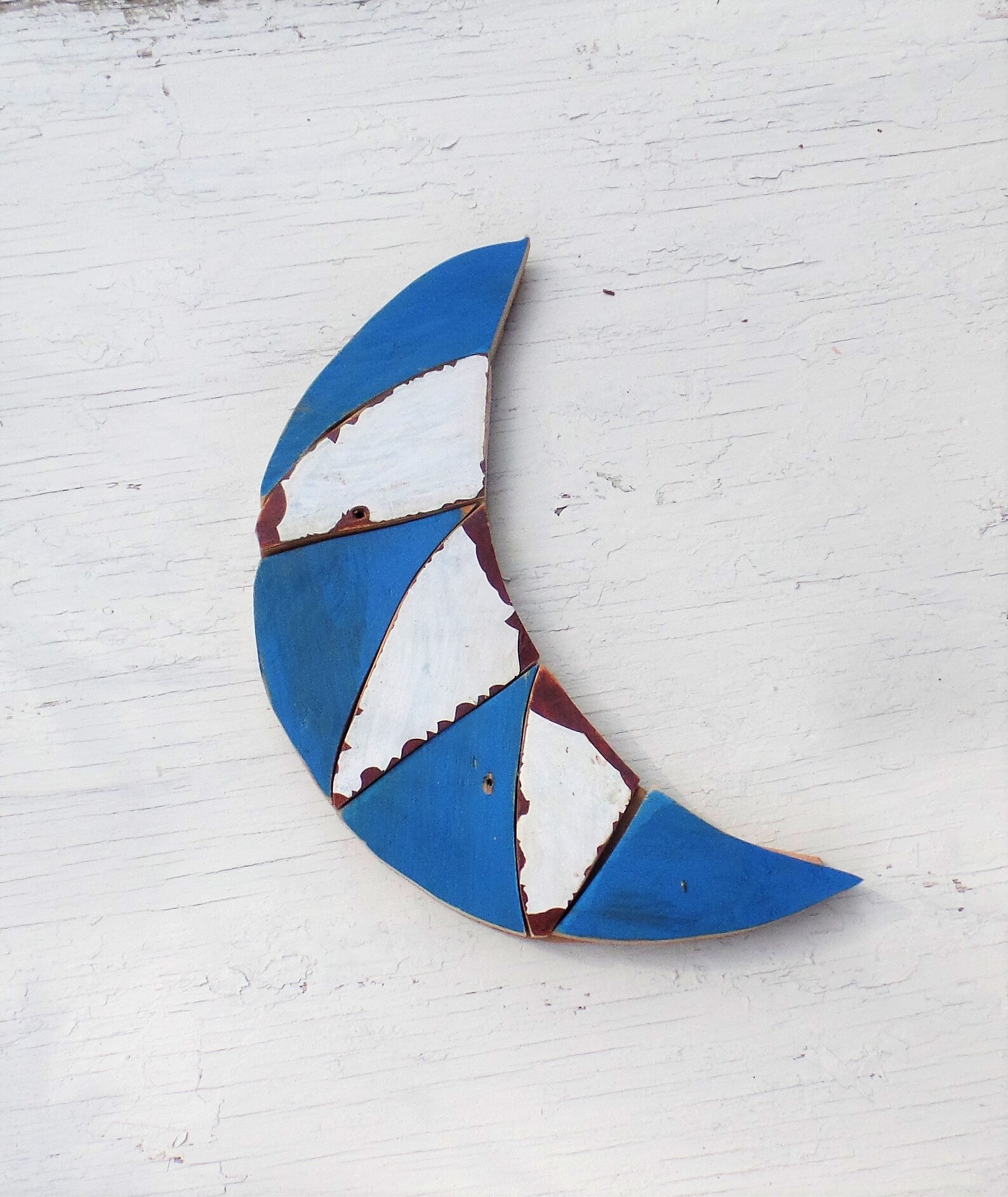 Blue Moon Wall Decor Reclaimed Wood Art Moon Nursery Decor Etsy