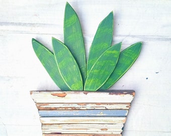 Wooden Garden Art, mosaic Succulent, Spring Decor, Potting Shed Decor, porch Decor, reclaimed wood art, rustic garden art