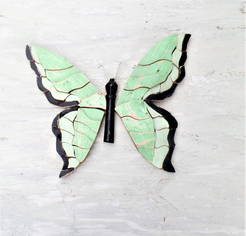 Mosaic Butterfly Wooden Wall Art Boho Wall Decor Butterfly Etsy