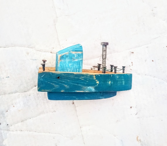 Crab boat, Nautical decor, fisherman's gift, ocean inspired art, Chesapeake Decor, rustic fishing boat, boat shelf sitter