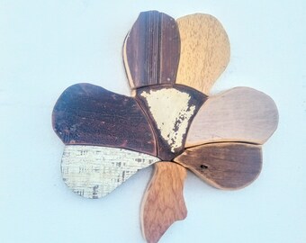 Mosaic Shamrock, Reclaimed Wood Art, Irish Decor, Rustic Wood Decor, Celtic Home Decor, Distressed Wall Art, Shamrock Wall Art