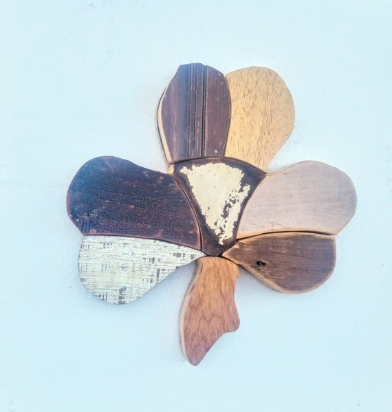 Mosaic Shamrock, Reclaimed Wood Art, Irish Decor, Rustic Wood Decor, Celtic Home Decor, Distressed Wall Art, Shamrock Wall Art