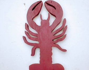 Wooden Lobster, Nautical Decor, Beach House Wall Art, Restaurant Decor, Lobster Wall Art, Coastal Decor, Wood Lobster. New England Decor