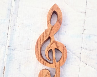 Wooden G Clef, Musician Gift Recycled Musical Art, Wood Treble Clef Music Wall Art, Music Teacher Gift, Reclaimed Wood Art, Musician Gift