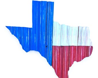 Texas Wall Art, Reclaimed Wood Decor, Rustic State Outline, Rustic Texan Decor, Recycled Wood Decor, Wood Wall Art, Texas Flag