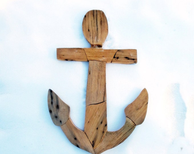 Large Wooden Anchor Barnwood Decor Nautical Wall Decor Etsy