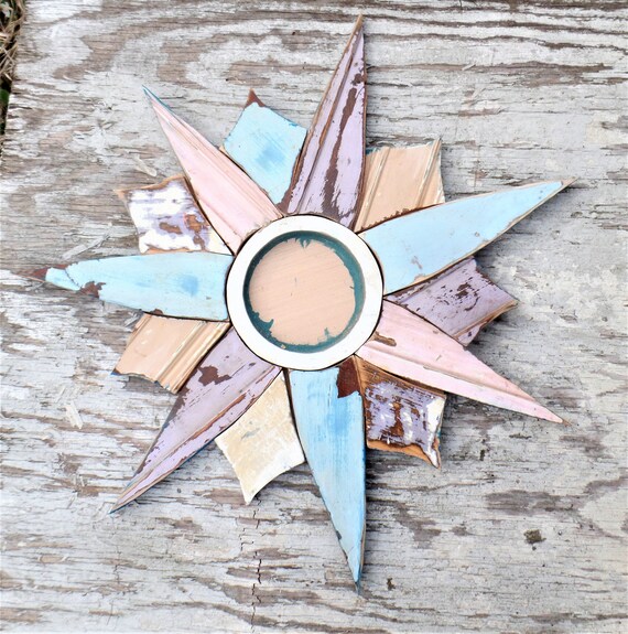 Sunburst Mirror Reclaimed Wood Coastal Starburst Sun Burst Wall Art Boho Home Decor