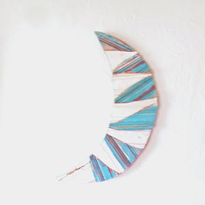 Large Mosaic Moon, Reclaimed Wood Art, Nursery Decor, Rustic Wall Decor Crescent Moon, Reclaimed Wood Wall Art, Boho Wall Decor